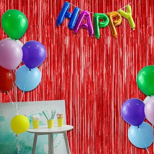 ZATAYE 12 Pack Red Valentines Christmas Foil Curtain Streamer Decorations - Image 5