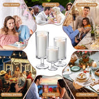 Conelist 24 Pcs White Pillar Candles with Clear Glass Hurricane Holders - Image 6