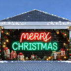 Neon Merry Christmas Garage Door Banner 7x16FT, Colorful Neon Holiday Sign for Christmas, Large Outdoor Xmas Decoration for Garage Doors - Image 2