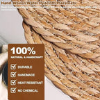12" Round Woven Placemats Set of 12, Boho Rattan Chargers - Image 4