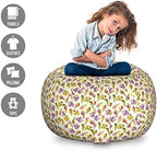 Ambesonne Ice Cream Storage Toy Bag Chair, Yummy Cupcakes Chocolate Party with Cherry Cones Fruit Theme, Stuffed Animal Organizer Washable Bag, Large Size, Cream Purple - Image 2