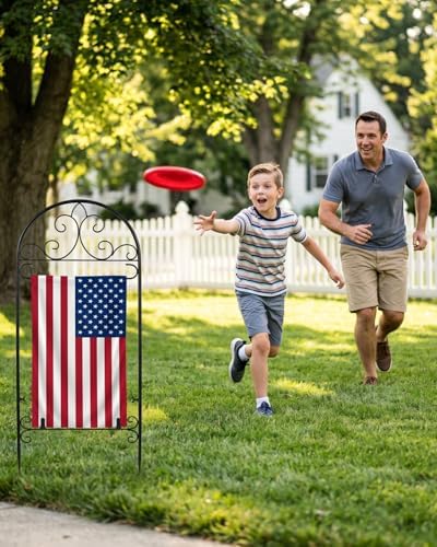 Garden Flag Holder 2P, Heavy Duty Metal Yard Flag Stand for Outside, 40in x 16in Flags Stand Pole Fits Max 14in x 22in Flags - Outdoor Lawn Decor(Without Flag) - Image 7