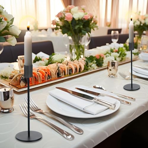 Black Candlestick Holders Bulk for Taper Candles Decorative Metal Candelabra Candle Holders Fit 0.8 Inch Diameter Candles Gold Taper Candle Stands for Wedding Home Party Table Decor (Set of 54) - Image 4