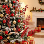 66 Pcs Red Christmas Glitter Picks and Sprays - Image 4