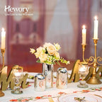 Hewory Silver Glass Bud Vases for Flowers: 12PCS Chrome Small Vases Bulk - Image 2