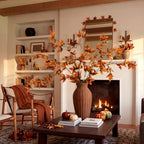 Giegxin Fall Faux Stems Grape Ivy Leaves 39.37 Inch, Orange, 12 Pcs - Image 6