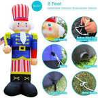 8 Feet Independence Day 4th of July Inflatables Nutcracker Soldier Lighted Blow Up Patriotic Yard Lawn Decoration with Built in Blower Fan and Anchor Ropes - Image 3