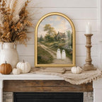 Wheatwin Halloween Artwork for Mantel Tabletop, Gold Arched Framed Wall Art - Image 7