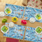 Blue Fish Placemats Set of 6 Fishing Table Mats Ocean Place Mats Decor Imitation Linen Heat Resistant Tablecloth for Dining Decorations Kitchen Party Restaurants 12''x18'' - Image 3