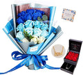 EIGHTOWN Roses Bouquet Artificial Flower - Preserved Blue Rose Flowers with Love Necklace for Her - Unique Gifts Valentine's Day, Mother's Day, Thanksgiving, Birthday, Anniversary by EIGHTOWN