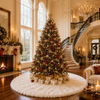YEAHOME Christmas Tree Skirt, 72 Inch White Soft Faux Fur Tree Skirts Plush Christmas Decorations, White Ornaments Christmas Tree Skirts Xmas Decorations Indoor Holiday Party Decor - Image 6