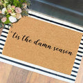 Funny The Entrance Way Outside Personalized Rug with Heavy-Duty Non Slip Outdoor Coconut Coir Doormat Pets Lover Gift 23.6 x 15.7 inch (Tis The Damns Season Football) by XTDJJKK