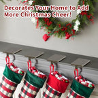 GloTika Christmas Stocking Holders for Mantle Set of 4, Heavy Duty Stocking Holder Hooks for Fireplace Tabletop Shelf Christmas Ornaments, Cast Iron Stocking Hangers Base, Bronze - Image 6