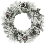 24 in Flocked Berkshire Spruce Wreath, 56 Tips, Pine Cones by PuleoInternational