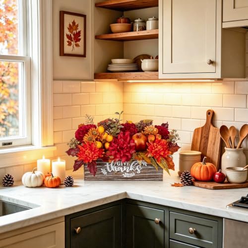 Fall Centerpieces for Tables Fall Flower in Pot Thanksgiving Table Decor - Image 6