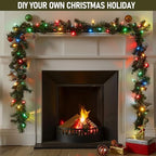 TW SHINE 30 FT Pre-Lit Christmas Garland Decorations, 100 LED Lighted Artificial Pine Garlands with 8 Modes, Green Garland for Indoor Outdoor Door Home Stairs Holiday Decor, Multi-Colored - Image 2