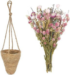 Front Door Basket Wreath Natural Dried Flower Bouquet Hanging Wicker Wall Basket Lavender Eucalyptus Globe Amaranth Handmade Wall Planter for Porch Boho Farmhouse Summer Fall Home Decor by Unknown