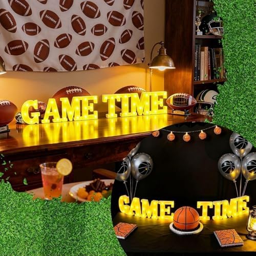 Aurelema 8 Pcs Game Time Football LED Letter Lights Sign Decorations - Image 6
