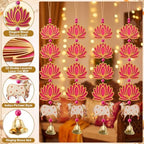 6 Pcs Indian Decorations for Home, Lotus Hanging Garlands for Pooja - Image 3