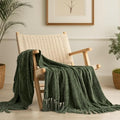 EverGrace Chenille Knit Throw Blanket for Couch, 60"x80", Olive Green by EVERGRACE
