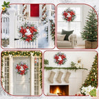 Christmas Wreaths for Front Door Decor Flower, 20" Poinsettia - Image 5