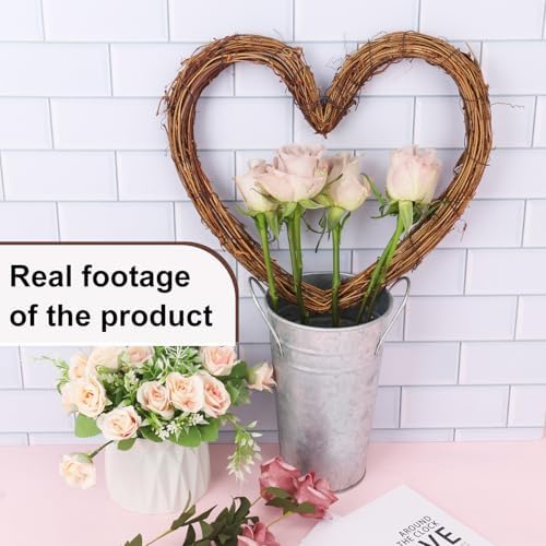 8 Pcs 10 Inch Heart Shaped Natural Grapevine Wreath Set, Hand-Woven Vine Branch Wreaths for DIY Crafts, Christmas Decorations, Home & Event Styling - Image 4