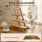 3-Tier Acacia Wood Cupcake Stand, Rustic Dessert Tower - Image 4