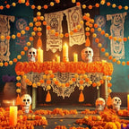 Yalikop 10 Pcs Pom Pom Garland 5 ft Diwali Party, Orange,Yellow - Image 6