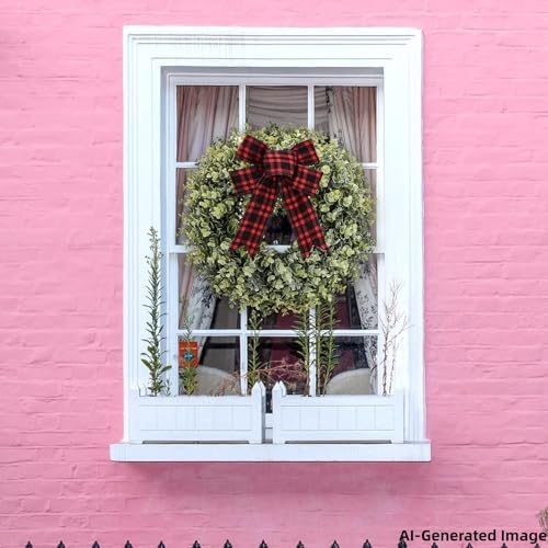 Pansu Boxwood Wreath, Artificial Green Wreath 18 Inch - Image 4