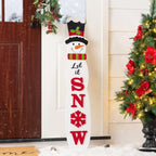 Glitzhome 42"H Christmas Double Sided Snowman Porch Sign,Wooden Xmas Porch Decor Lean Against Wall or Hang for Front Door, Welcome Sign for Indoor Outdoor Holiday Festive Decorations by Glitzhome