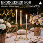10 Sets Gold Candle Holders, 30-Pack Brass Taper Candle Holders - Image 5