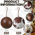 Syhood 24 Pcs Cowhide Christmas Ornaments 2.36'' Western Christmas Decor - Image 3