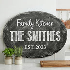 Personalized Family Kitchen Name Sign, Custom Faux Slate Chalkboard Plaque, Flat MDF Board with Realistic 3D Stone Print (Not Real Slate), Rustic Farmhouse Wall Decor for Dining Room - Image 6