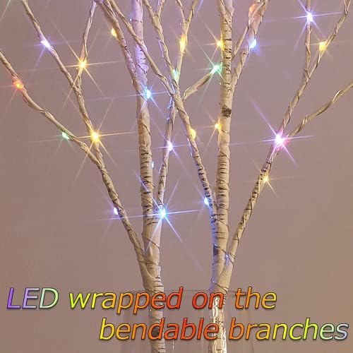 Birchlitland Lighted Birch Branches Battery Operated 18IN 70 LED 8 Function, White or Multiple Colors, Artificial Decorative Branch Lights for Home and Holiday Decoration Indoor Outdoor - Image 4