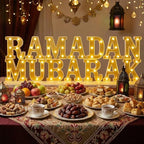 Aurelema 14 Pcs Ramadan Mubarak Decorations LED Letter Lights Sign - Image 4