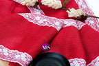 VDS Pack of 25, Burlap Table Runner with White Lace Edge, 100% Natural Jute Rustic Hessian Table Cloth Centerpiece for Wedding Birthday Party Banquet Table Decoration (Size 12X108 Inch)(Red) - Image 6