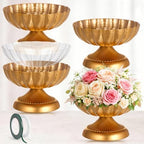 4 Pcs Metal Gold Compote Bowl for Centerpiece 7 Inch, Stylish by Unknown
