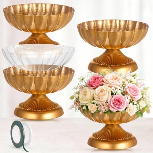 4 Pcs Metal Gold Compote Bowl for Centerpiece 7 Inch, Stylish by Unknown