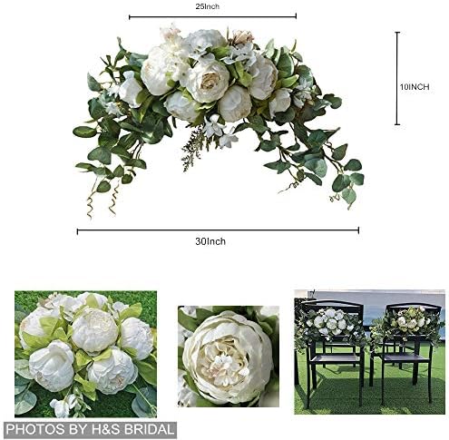 Wedding Arch Flowers 30 Inch Rustic Artificial Floral Swag Decor - Image 2