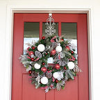 Front Door Wreath Hanger, Adjustable Hook Length Colonial Design, White - Image 6