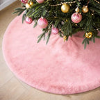 Viorawhite Pink Christmas Tree Skirt, 60 Inch Large Faux Fur by VioraWhite