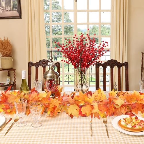 Joyhalo 6 Pack Fall Garland with Orange Leaves - Image 4