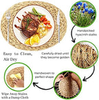Oval Woven Placemats Set of 6, Natural Water Hyacinth Charger Plates Non-Slip Weave Placemats Farmhouse Straw Braided Rattan Tablemats, Oval Wicker Place Mats for Dining Table - Image 3