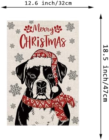 Seasonal Garden Flags Sets - Boxer Decortions Dog Flags Double Sided Flags Set of 11 Holiday Farmhouse Indoor Outdoor Yard Lawn Christmas Gifts Decor 12.5x18 Inch - Image 2