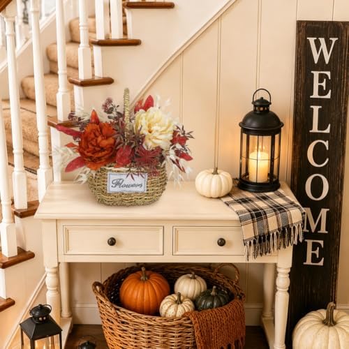 Fall Centerpieces for Tables Fall Floral Peonies Artificial Flowers in Vase - Image 5