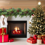 ENVEN Faux Cedar Christmas Garland with Red Berries & Pine Cones – Full Faux Winter Greenery for Holiday Mantel, Staircase, Doorway, Indoor Outdoor Christmas Décor (9FT) - Image 5