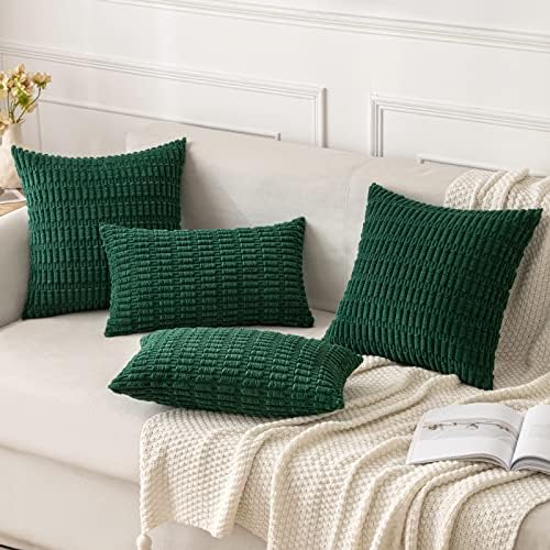 MIULEE Christmas Euro Sham Decorative Throw Pillow Covers 26x26 Dark Green Pack of 2 - Image 2