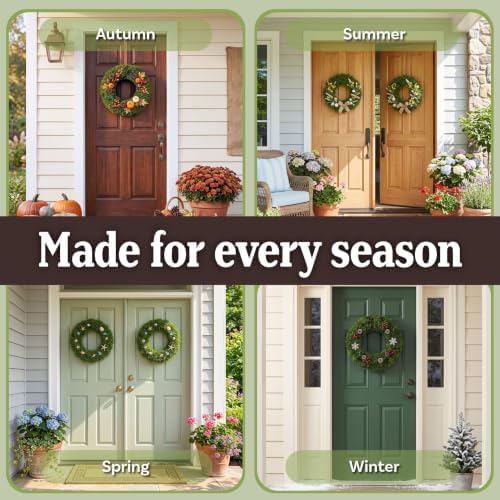Pure Garden Foxtail Wreath, Green, 20” - Image 6