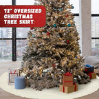 Drydiet 72 Inch Large White Knit Christmas Tree Skirt Xmas Tree Skirt Mat - Image 7
