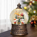Christmas Snow Globes Lantern with Music, Winter Village Scene Snow Globes with Swirling Glitter Effects, USB/Battery Powered with 6-Hour Timer, Christmas Decorations by COZYPAVILION